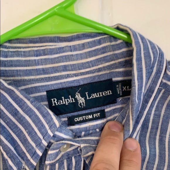 Mens Polo Linen Dress Shirt - Picture 2 of 3